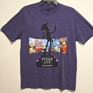 Pixar Live from Disney's Hollywood Studios Purple short sleeve graphic tee Sm.